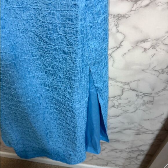 NEW ASTR The Label Crinkle Shoulder Midi Dress Blue Size XL - Picture 6 of 12